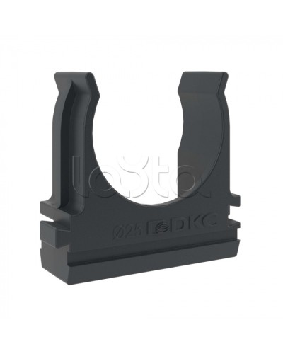 Держатель с защелкой D=25 (Черный) DKC (51025N) в Кемерово Держатели, клипсы, скобы Pintop.ru