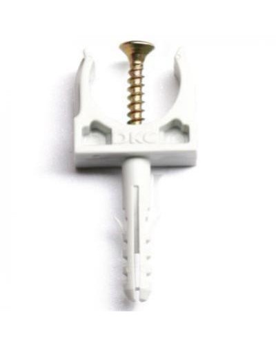 Держатель с защелкой и дюбелем, д.25 мм DKC 51325R5 в Кемерово Держатели, клипсы, скобы Pintop.ru