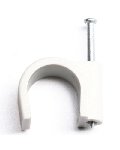 Скоба пластиковая с гвоздем, д.9 - 10мм DKC (51800) в Кемерово Крепежные изделия Pintop.ru