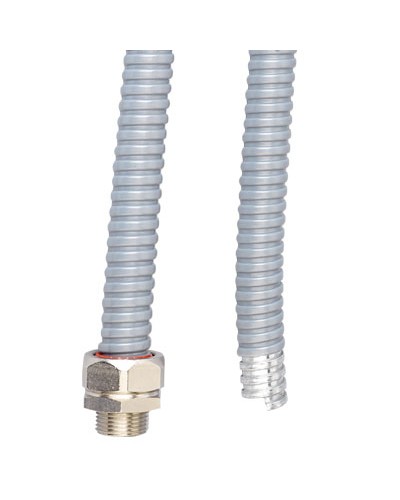 Металлорукав DN 12мм в ПВХ изоляции, Dвн 12,0 мм, Dнар 16,0, 50 м, цвет серый DKC 6071R-012 в Кемерово Крепежные изделия Pintop.ru