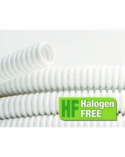 Труба ПЛЛ гибкая гофр. не содержит галогенов д.32мм, ПВ-0, с протяжкой,25м, цвет белый DKC 81832 в Кемерово Труба гофрированная Pintop.ru