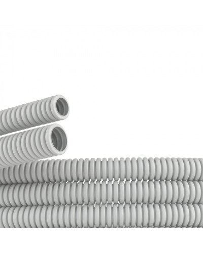 Труба ПВХ гибкая гофр. д.40мм, тяжёлая без протяжки, цвет серый DKC 90540 в Кемерово Труба гофрированная Pintop.ru