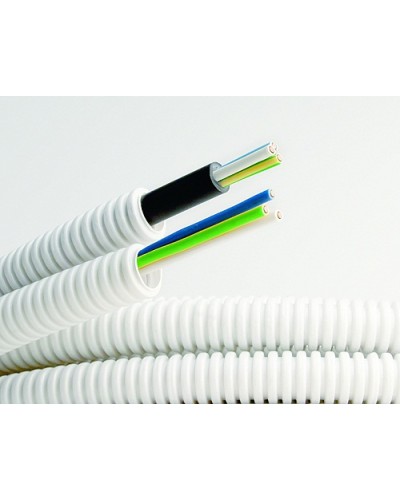 Электротруба ПВХ гибкая гофр. д.16мм, цвет серый, с кабелем ВВГнг(А)-LS 3х1,5мм² РЭК ГОСТ+, 50м DKC 9L91650 в Кемерово Труба гофрированная Pintop.ru