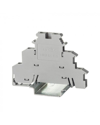 Клемма трехуровневая, винтовой зажим, 6 точек подключения, 2.5 кв.мм, серая DKC (DKIDR-1.5) в Кемерово Клеммные колодки Pintop.ru