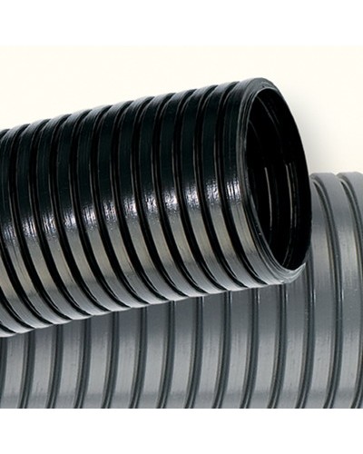 Труба гофрированная DN12мм, ПВ-2, Dвн 12,2 мм, Dнар 15,8 мм, полиамид 6, цвет чёрный, с протяжкой, DKC PA611216F2 в Кемерово Труба гофрированная Pintop.ru