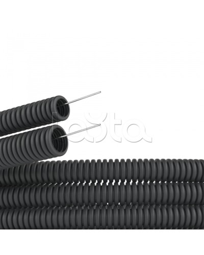 Труба гофр. DN29мм,полиамид 6, с протяжкой, темно-серый DKC (PA612935F0) в Кемерово Труба гофрированная Pintop.ru