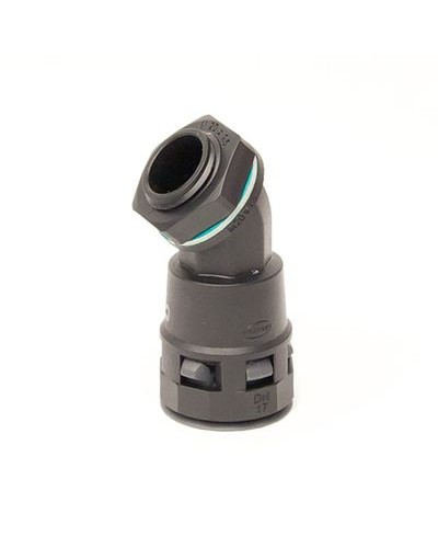 Монтажный комплект муфта 45 грд. труба-коробка DN 12 мм, М16х1,5, полиамид, цвет черный DKC PACL12M16N в Кемерово Повороты, муфты, тройники Pintop.ru