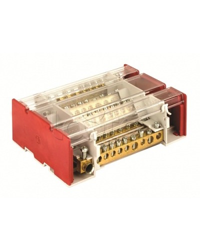 Блок распределительный на DIN рейку c выносной клеммой 4р 160А, 7х7мм 1х8мм 1х9мм 1х12мм DKC BD3160104 в Кемерово Аксессуары для стоек и шкафов Pintop.ru