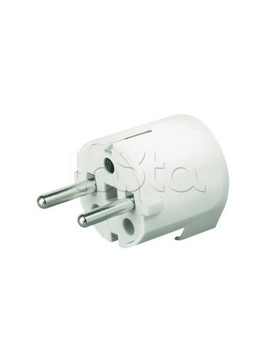 Вилка кабельная, бытовая с центральным вводом кабеля. Белая. IP20 16А 2P+E 230В DKC DIS1302063 в Кемерово Аксессуары для стоек и шкафов Pintop.ru