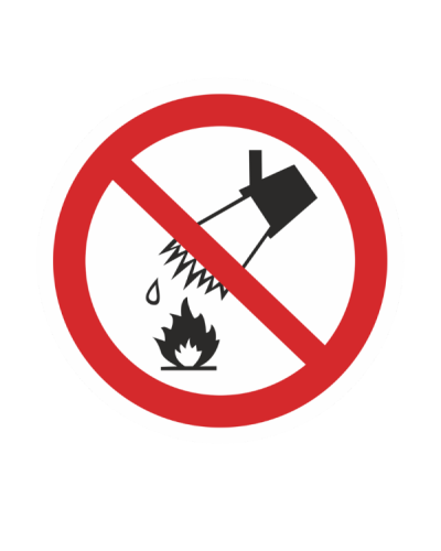 Знак P 04 Запрещается тушить водой 200х200 мм, пленка самоклеящаяся ГОСТ Р 12.4.026-2015 EKF (an-p-04) в Кемерово Дополнительное оборудование для ОПС Pintop.ru