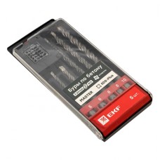 Набор буров по бетону SDS-plus (5/110, 6/110, 6/160, 8/160, 10/160) 2 резца 4S спираль EKF Master (db-h5-2x4)