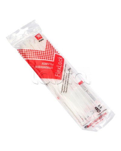 Хомут P6.6 стандартный (б), 4.8x250 (50шт) FlexLock PROxima EKF (plc-fl-ctsw-4.8x250-r) в Кемерово Стяжки-хомуты Pintop.ru