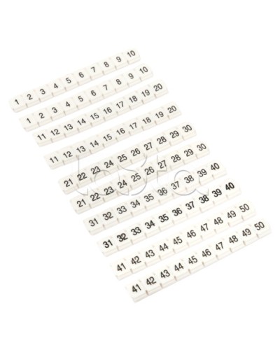 Маркеры для JXB-ST 2,5 NLPE с нумерацией 1-50 (100 шт.) EKF (zb-st-2.5-nlpe-1-50) в Кемерово Клеммные колодки Pintop.ru