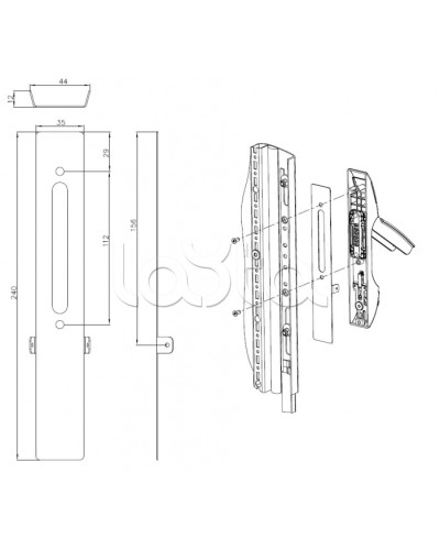 Накладка под опломбировку замка Elbox EMS-LP в Кемерово Аксессуары для стоек и шкафов Pintop.ru