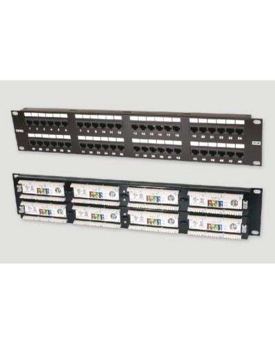 Патч-панель 19, 2U, 48xRJ45 категория 5е Eurolan (27B-U5-48BL) в Кемерово Патч панель Pintop.ru