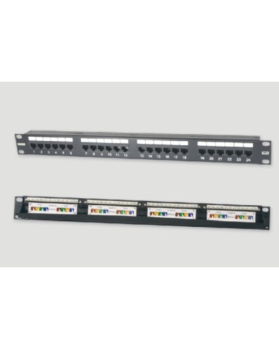 Патч-панель 19, 1U, 24xRJ45 категория 6 Eurolan (27B-U6-24BL) в Кемерово Патч панель Pintop.ru