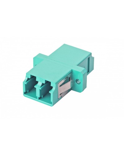 Оптический адаптер OM3, дуплекс LC, с фланцами, бирюзовый Eurolan (36A-30-2L-02AQ) в Кемерово Проходные адаптеры и розетки оптические Pintop.ru