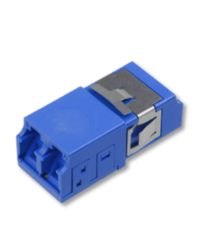 Оптический адаптер OS2, дуплекс LC, без фланцев, со шторками, синий Eurolan (36A-S2-2L-11BU) в Кемерово Проходные адаптеры и розетки оптические Pintop.ru