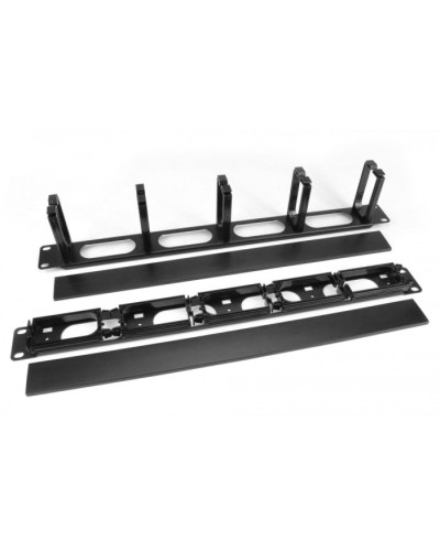 Кабельный организатор с пластиковыми кольцами с крышкой, 19, 1U Hyperline CM-1U-5R-PL-COV в Кемерово Аксессуары для стоек и шкафов Pintop.ru