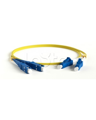 Патч-корд волоконно-оптический одномодовый SM 9/125 (OS2), LC/UPC-SC/UPC, duplex, LSZH, 3 м Hyperline FC-D2-9-LC/UR-SC/UR-H-3M-LSZH-YL в Кемерово Патч-корды оптические Pintop.ru