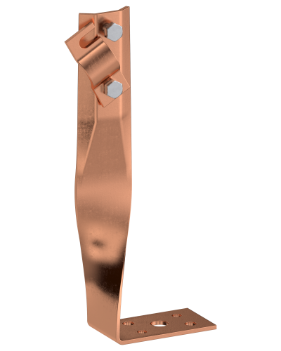 Держатель проводника круглого 6-10мм винтовой угловой скрученный h=140мм медь IEK (ZDP87-50-1-16-140) в Кемерово Крепеж Pintop.ru