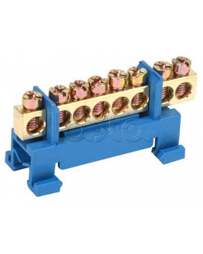 Шина нулевая изолированная с одним угловым изолятором ШНИ-6x9-8-С-С IEK (YNN10-69-8P-K07) в Кемерово Клеммные колодки Pintop.ru