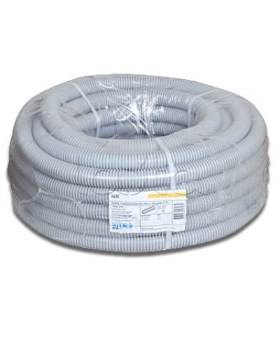 Труба гофрированная ПВХ 20 мм с зондом IEK CTG20-20-K41-100I (100 м) в Кемерово Труба гофрированная Pintop.ru