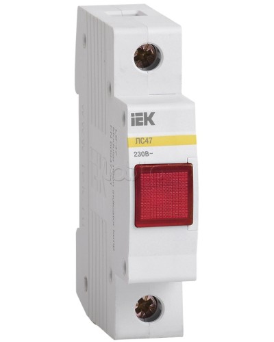 Лампа сигнальная красная DIN 1P неон ЛС-47 IEK MLS10-230-K04 в Кемерово Оповещатели Pintop.ru