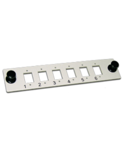 Панель адаптерная на 6 ST адаптеров, серая LANMASTER LAN-FP-ST в Кемерово Аксессуары для стоек и шкафов Pintop.ru