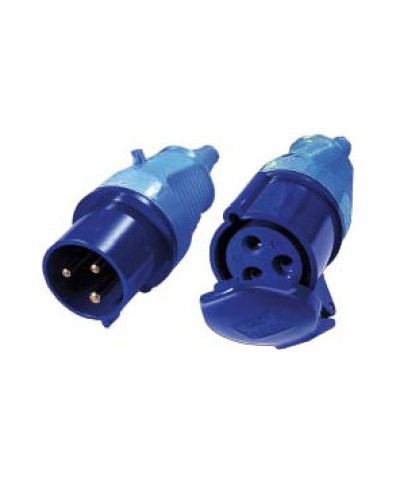 Вилка IEC 309 однофазная 32A, 250V, разборная, синяя LANMASTER (LAN-IEC-309-32A1P/M) в Кемерово Проходные адаптеры и розетки оптические Pintop.ru