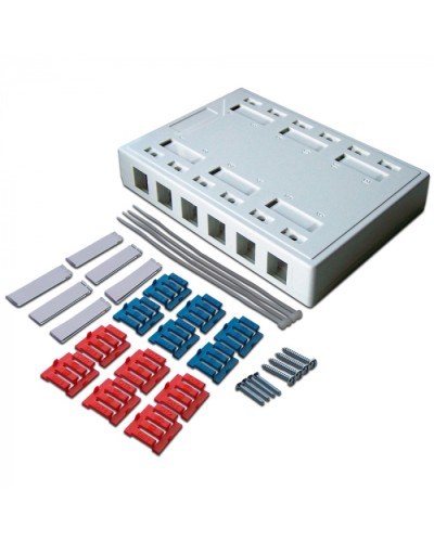 Коробка настенная на 12 кейстоунов, белая LANMASTER (LAN-MB-12K-WH) в Кемерово Распределительные коробки Pintop.ru