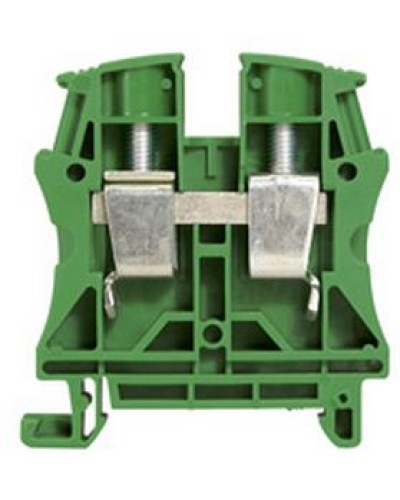 Клемма 16 мм2 однополюсная 1 вход/1 выход, шаг 12 мм, зеленая Viking Legrand 037198 в Кемерово Клеммные колодки Pintop.ru