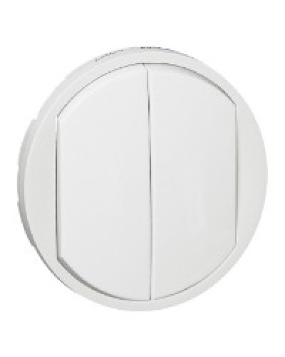 Лицевая панель для выключателя двойного белый Celiane Legrand 068002 в Кемерово Аксессуары для кабель-канала Pintop.ru