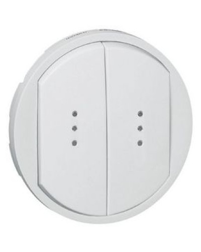 Лицевая панель для выключателя двойного с индикацией белый Celiane Legrand 068004 в Кемерово Аксессуары для кабель-канала Pintop.ru