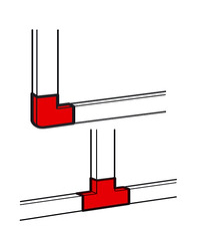 Угол плоский/отвод Т-образный для кабель-канала METRA Legrand (638199) в Кемерово Аксессуары для кабель-канала Pintop.ru