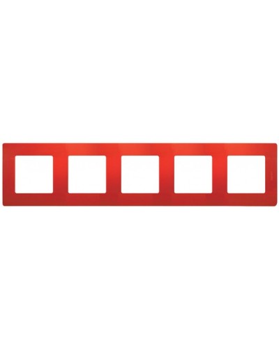 Рамка 5 постов Etika красный Legrand 672535 в Кемерово Аксессуары для кабель-канала Pintop.ru