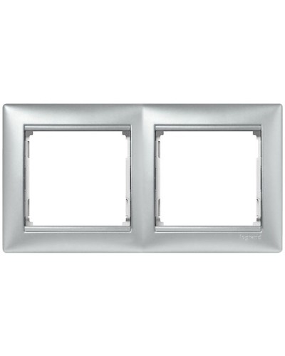Рамка 2 поста горизонтальный монтаж алюминий Valena Legrand 770152 в Кемерово Аксессуары для кабель-канала Pintop.ru
