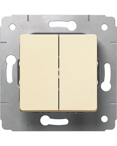 Выключатель двухклавишный автоматические клеммы 10 А 250 В слоновая кость Cariva Legrand 773758 в Кемерово Аксессуары для кабель-канала Pintop.ru