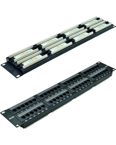 Панель коммутационная 19, 2U, 48 портов,Кат.5e NETLAN EC-URP-48-UD2 в Кемерово Патч панель Pintop.ru