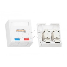 Розетка RJ45 2 порта, кат.6 белая NIKOMAX (NMC-WO2SE2-FT-ST-WT)
