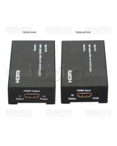 Комплект для передачи HDMI по одному кабелю витой пары CAT5e/6 до 50м OSNOVO TA-Hi/1+RA-Hi/1 в Кемерово Видеоусилители, Модуляторы, Делители Pintop.ru