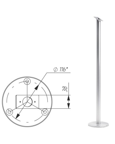 Стойка d32 (антик серебро) Oxgard в Кемерово Ограждения Pintop.ru