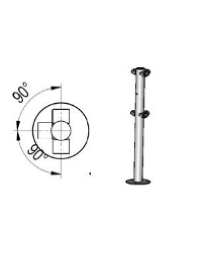 Стойкаограждения с отверстием под фиксаторТ-образная Oxgard Стойкаограждения с отверстием под фиксатор Т-образная (ВЗР 1996.09.32) в Кемерово Ограждения Pintop.ru