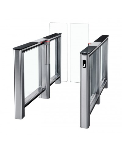 Турникет PERCo-ST-01 с крышками из закаленного стекла с центр. вставкой из нерж стали со створками 425 мм (1500 мм) в Кемерово Турникеты Pintop.ru