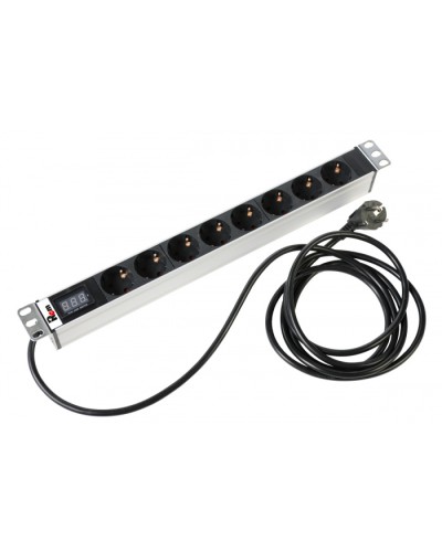 Блок розеток 1U, 8 розеток Schuko Rem R-16-8S-AM-440-3 в Кемерово Блоки розеток Pintop.ru