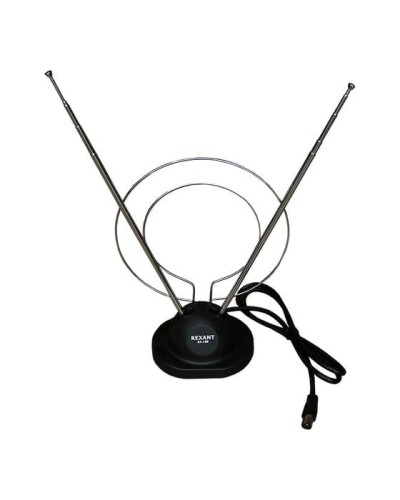 Антенна комнатная телескопическая на подставке «Усы+кольцо», RX-100 REXANT 34-0100 в Кемерово Системы видеонаблюдения Pintop.ru