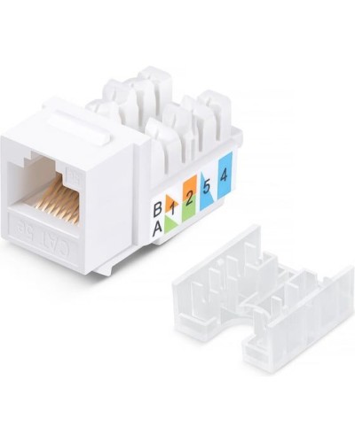 Модуль Keystone Jack RJ-45(8P8C), UTP неэкранированный, CAT 5e, тип 90 градусов, белый REXANT PRO 02-0064 в Кемерово Модули Keystone Pintop.ru