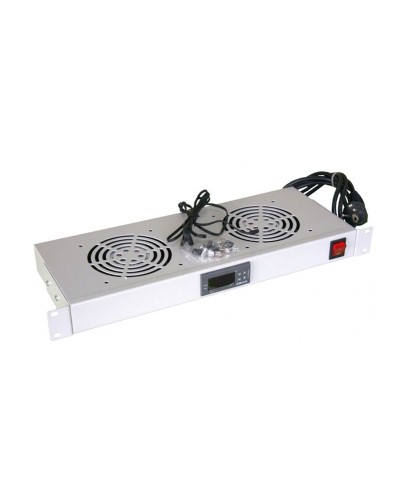 Модуль вентиляторный с термостатом 19 1U с 2-мя вентиляторами REXANT 04-2604 в Кемерово Вентиляторные модули Pintop.ru