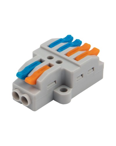 Разветвительная клемма СМК 2x2 2 полюса с монтажной площадкой 1 ввод 2 вывода (5 шт/уп) Rexant (07-5235-05) в Кемерово Клеммные колодки Pintop.ru