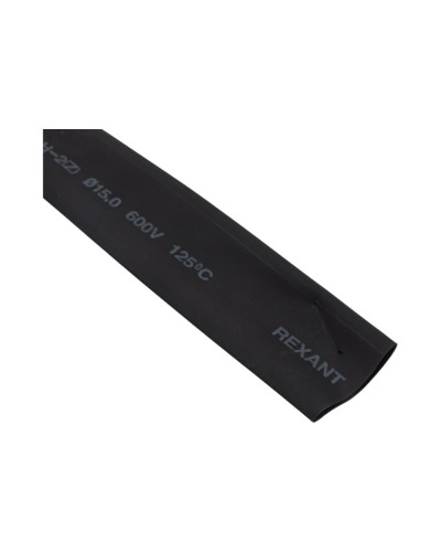 Термоусаживаемая трубка 15.0 / 7.5 мм черная (100 м/бухта) REXANT (49-1506) в Кемерово Монтажные материалы Pintop.ru